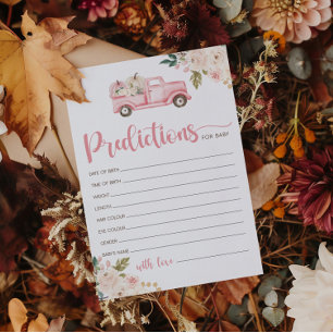 Pompoen Truck Baby shower voorspelling voor Baby K Kaart