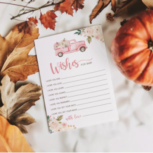 Pompoen Truck Baby shower Wensen voor Baby Kaart