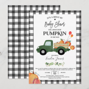 Pompoen Truck Geslachtsneutrale Herfst Baby shower Kaart