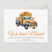 Pompoen Truck herfst Bewegende Aankondiging Briefkaart (Voorkant)