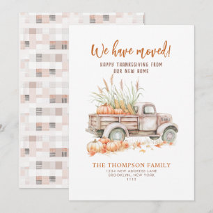 Pompoen Truck Thanksgiving We zijn verhuisd Aankondiging