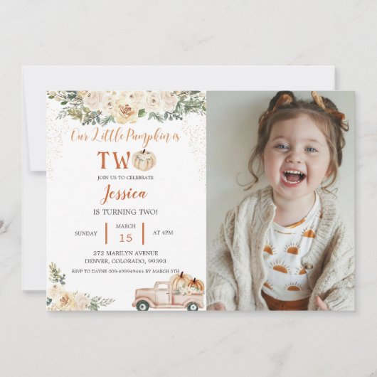 Pompoen Tweede verjaardag Onze kleine pompoen is t Kaart (Voorkant)