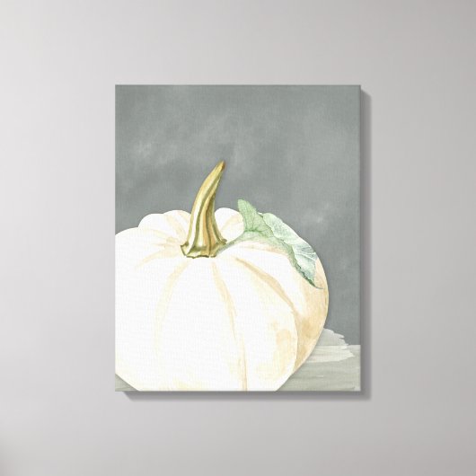 Pompoen van witte herfst canvas afdruk (Voorkant)