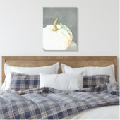 Pompoen van witte herfst canvas afdruk (Insitu (Slaapkamer))