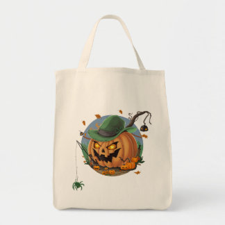 Pompoen vangt spin voor Halloween Tote Bag