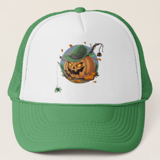 Pompoen vangt spin voor Halloween Trucker Pet