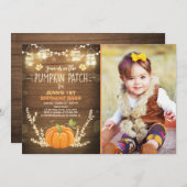 Pompoen Verjaardag uitnodiging patch Herfst herfst (Voorkant / Achterkant)