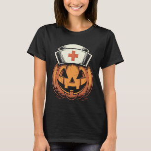 Pompoen Verpleegster Grappige Enge Halloween Kostu T-shirt
