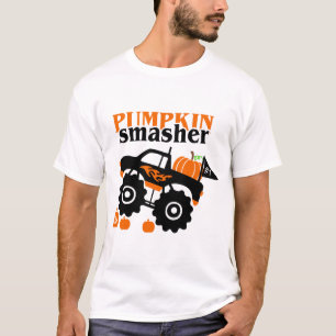 Pompoen Verpulveraar Jongens Halloween Monstertruc T-shirt
