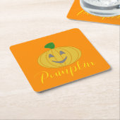 pompoen vierkante kartonnen onderzetter (Schuin)