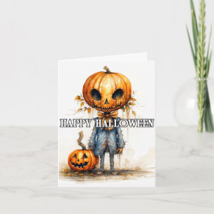 Pompoen vogelverschrikker illustratie Happy Hall Kaart