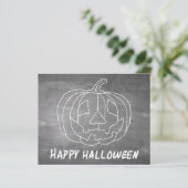 Pompoen voor Halloween 1 krijtbord uitstraling (Staand voorkant)