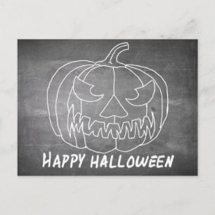 Pompoen voor Halloween 2 krijtbord uitstraling Feestdagenkaart