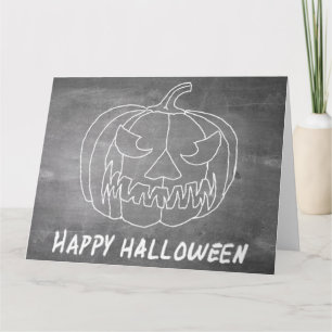 Pompoen voor Halloween 2 krijtbord uitstraling Kaart