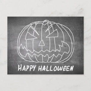 Pompoen voor Halloween 5 schoolbord uitzicht Feestdagenkaart