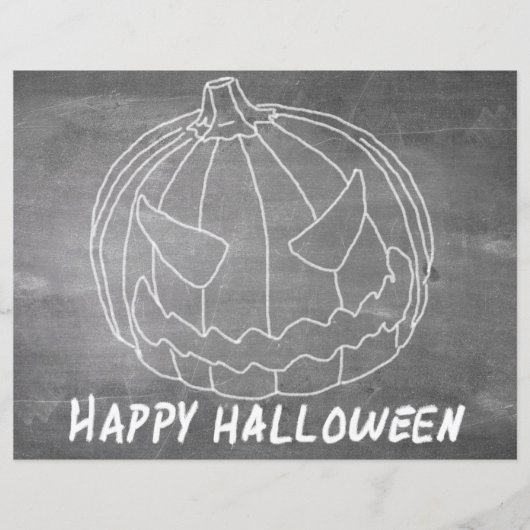 Pompoen voor Halloween 6 schoolbord uitstraling (Voorkant)
