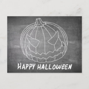 Pompoen voor Halloween 6 schoolbord uitstraling Feestdagenkaart