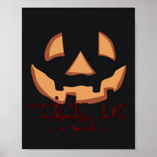 Pompoen voor Halloween in Black Poster