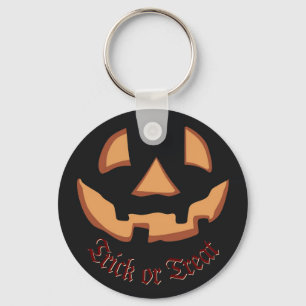 Pompoen voor Halloween in zwarte sleutelhanger