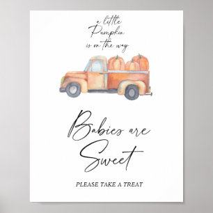 Pompoen vrachtwagen - baby's zijn lief poster