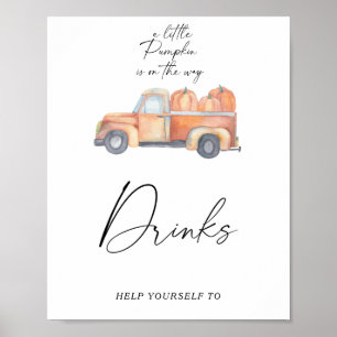 Pompoen vrachtwagen - Dranken Poster