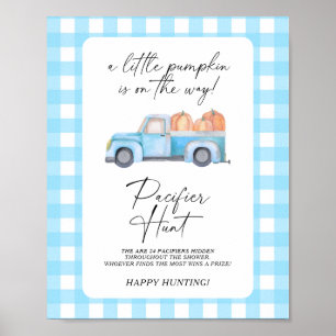 Pompoen vrachtwagen fopspeen jacht baby shower spe poster