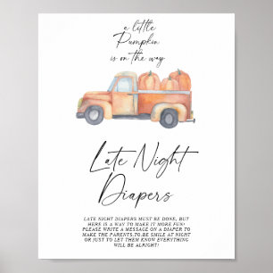 Pompoen vrachtwagen herfst Late night luiers spel Poster