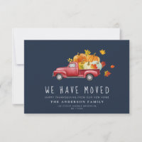 pompoen vrachtwagen marine blauw bewegende aankond