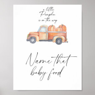 Pompoen vrachtwagen - naam die babyvoeding poster