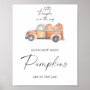 Pompoen vrachtwagen - raad hoeveel pompoenen poster