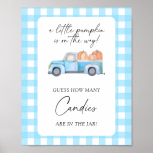 Pompoen vrachtwagen - raad hoeveel snoep Poster