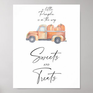 Pompoen vrachtwagen - zoete en lekkere baby shower poster