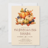 Pompoen Vriendsgiving Diner Kaart (Voorkant)