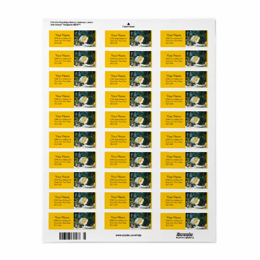 POMPOEN, VRUCHTEN EN GLASWERK Gele Thanksgiving Etiket (Full Sheet)