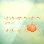 Pompoen waterverf kunst herfst Thanksgiving Raamsticker (Vel 3)