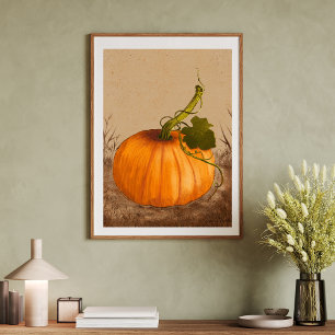pompoen Waterverf kunst Poster