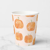 Pompoen Waterverf Patroon Papieren Bekers (Achterkant)