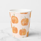 Pompoen Waterverf Patroon Papieren Bekers (Voorkant)