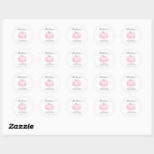 Pompoen Waterverf Roze Baby shower Dank u Ronde Sticker (Vel)