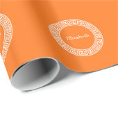 Pompoen What Grieks Sleutel Rnd Lijst Initiaal Mon Cadeaupapier (Rol Hoek)