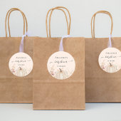 Pompoen wilde bloemen perzik baby shower ronde sticker