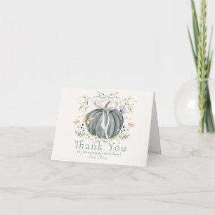 Pompoen Wilde Bloemen Vlinders Jongen Baby Borrel Bedankkaart
