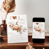 Pompoen WildFlower Boho Chic Herfst Baby shower Kaart