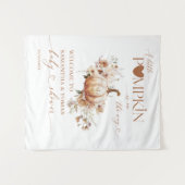 Pompoen WildFlower Boho Herfst Baby shower luier Wandkleed (Voorkant (horizontaal))