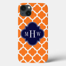 Pompoen Wit Marokkaans #5 Navy 3 Initieel Monogram