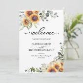 Pompoen Zonnebloem Fall Wedding Ceremony Programma (Staand voorkant)