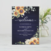 Pompoen Zonnebloem Fall Wedding Ceremony Programma (Staand voorkant)