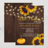 Pompoen Zonnebloemen Rustieke Schuur Hout Baby Sho Kaart (Voorkant / Achterkant)