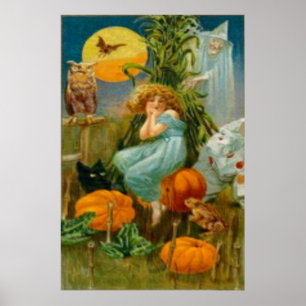 Pompoen Zwarte Kat Heks Clown Uil Kikker Vleermuis Poster