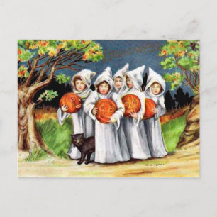  pompoen zwarte kat kinder Halloween briefkaart